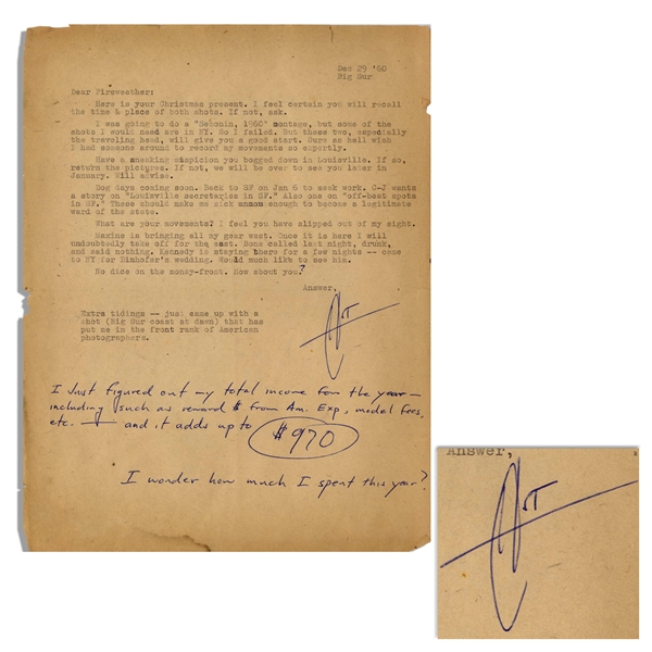 Hunter S. Thompson Letter Signed, With Funny Content -- ''...C-J wants a story on...'off-beat spots in SF.' These should make me sick enough to become a legitimate ward of the state...''